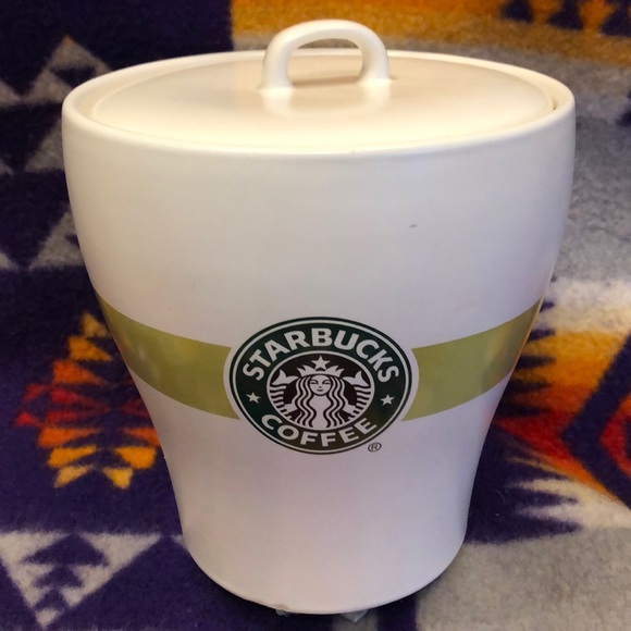 Starbucks green white canister